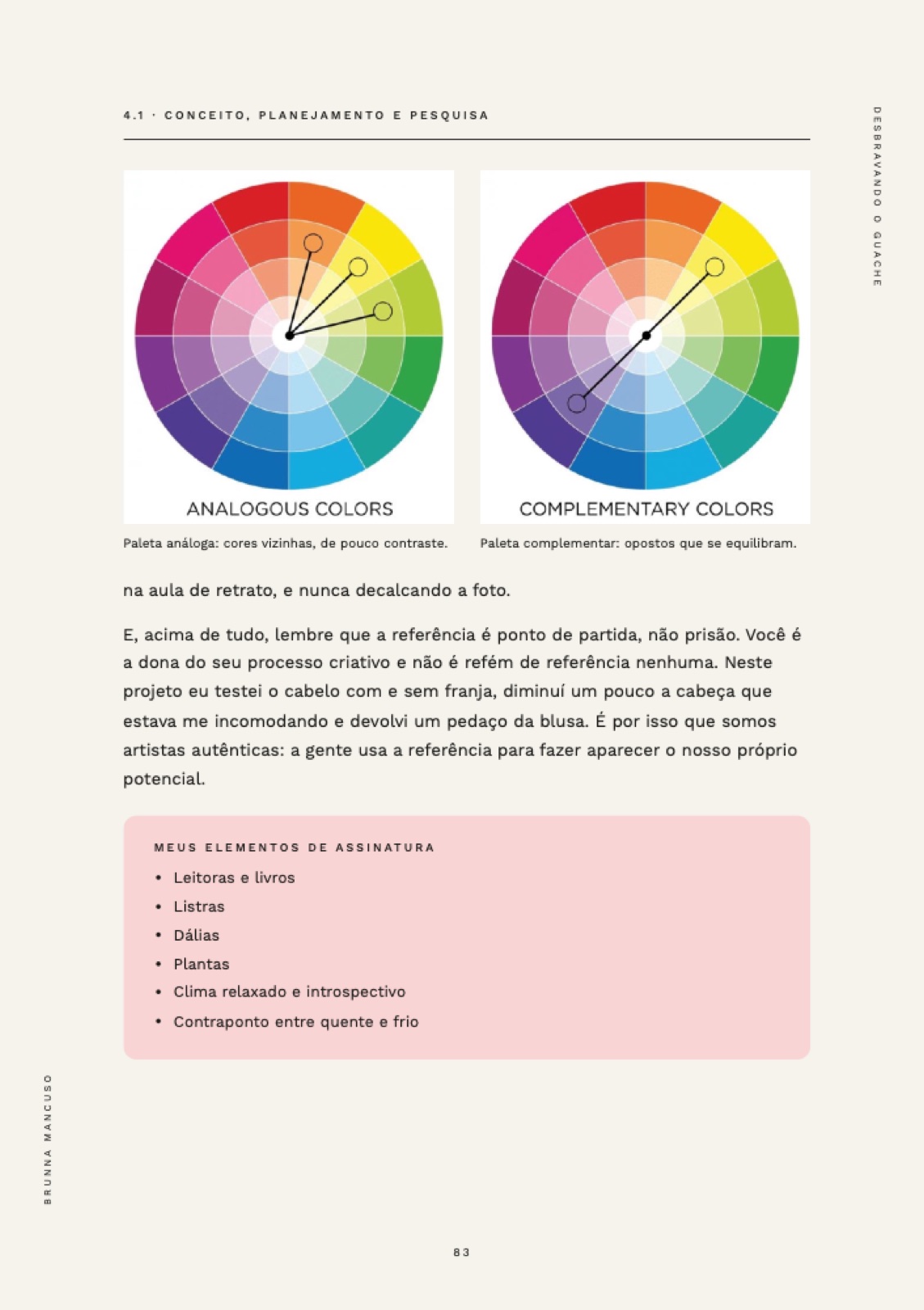 Página do ebook Desbravando o Guache sobre teoria das cores